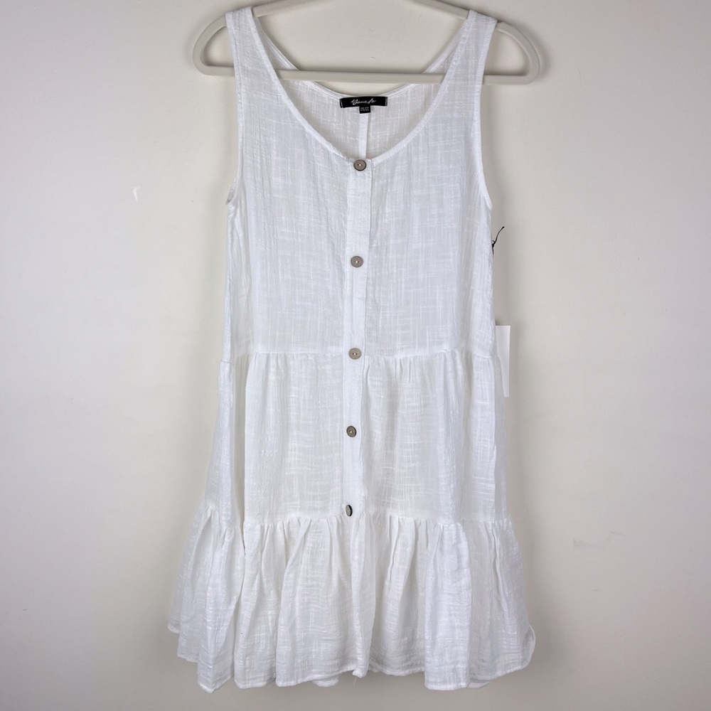 Yana K | Beachy Coastal Gauzy Tiered White Dress Cover Up | One Size